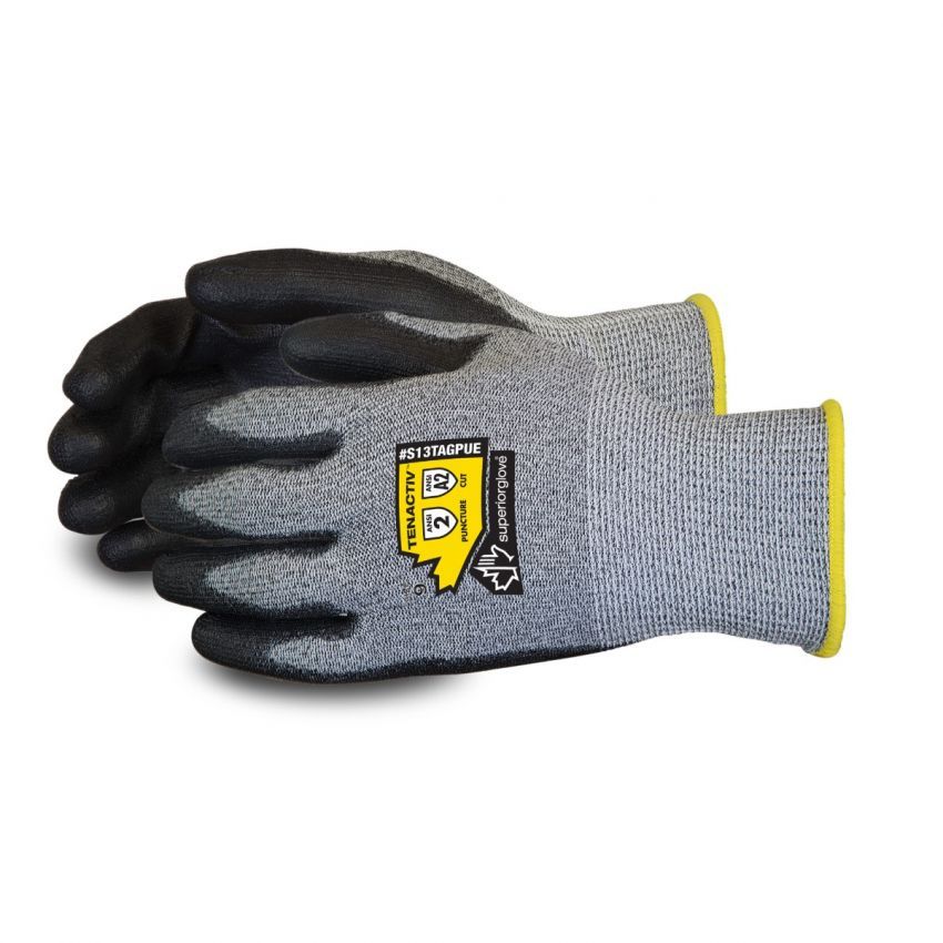 S13TAGPUE Superior Glove® TenActiv™ 13-composite filament fiber PU Coated A2 Cut-Resistant Work Gloves